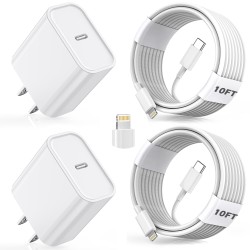 Fast Charger iPhone,10FT iPhone Charger,Long 10Feet Fast Apple Charger USB C to Lightning Cable Cord 2Pack Type C Wall Charger Box Block Plug for iPhone 14/14 Pro Max/14 Plus/13/13 Mini/12/11/X/XR/SE Fast Charger iPhone,10FT iPhone Charger,Long 10Feet Fast Apple Charger USB C to Lightning Cable Cord 2Pack Type C Wall Charger Box Block Plug for iPhone 14/14 Pro Max/14 Plus/13/13 Mini/12/11/X/XR/SE