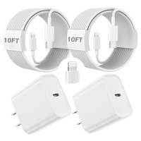 Fast Charger iPhone,10FT iPhone Charger,Long 10Feet Fast Apple Charger USB C to Lightning Cable Cord 2Pack Type C Wall Charger Box Block Plug for iPhone 14/14 Pro Max/14 Plus/13/13 Mini/12/11/X/XR/SE