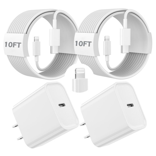 Fast Charger iPhone,10FT iPhone Charger,Long 10Feet Fast Apple Charger USB C to Lightning Cable Cord 2Pack Type C Wall Charger Box Block Plug for iPhone 14/14 Pro Max/14 Plus/13/13 Mini/12/11/X/XR/SE Fast Charger iPhone,10FT iPhone Charger,Long 10Feet Fast Apple Charger USB C to Lightning Cable Cord 2Pack Type C Wall Charger Box Block Plug for iPhone 14/14 Pro Max/14 Plus/13/13 Mini/12/11/X/XR/SE
